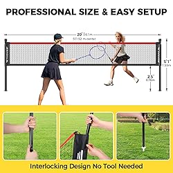 BAGAIL Outdoor Badminton Net Set with Anti-Sag