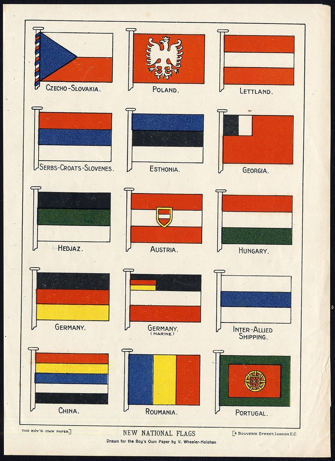 ThePrintsCollector Antique Print-Flags-Eastern Europe-Germany-China