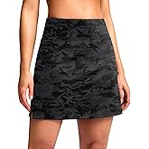 SANTINY 16" Skorts for Women with 2 Pockets High Waisted A Line Pickleball Golf Skort Casual Athletic Tennis Skirt
