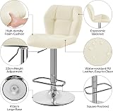 Yaheetech 2 Pcs PU Leather Bar Stools with Backrest Swivel Height Beige view 5