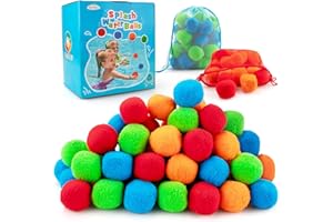 teytoy 48 Pack Reusable Water Balls with 2 Mesh Pockets Outdoor Toys and Games for Kids, Toddlers, Girls and Boys Splash Soak