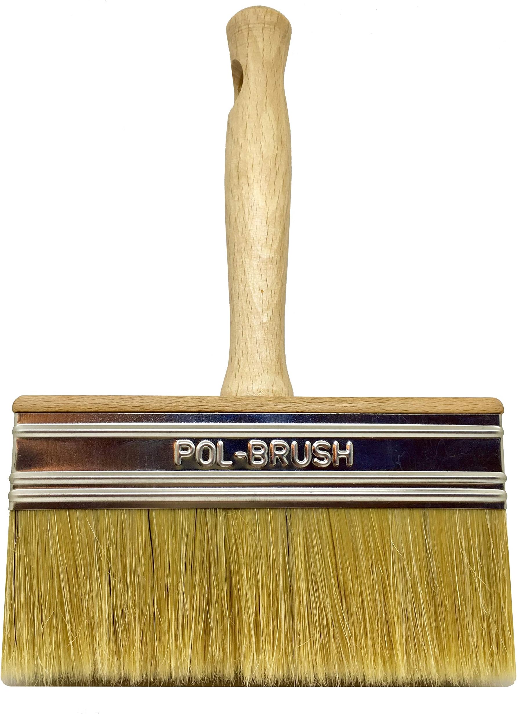 6'' Satin and Stain Block Brush - Natural Bristle\Wood Handle; for Professional & Amateur Paint Job, Oil Stain, Wax, Varnish, Glue and etc.