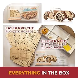 UGears Mechanical Models Roadster VM-01 3-D Wooden