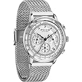FEICE Men's Bauhaus Wrist Watch with Japanese Quartz Movement Stainless Steel Band Waterproof Chronograph Date Multifuntion Display Classic Watches for Men-FWS303YBG