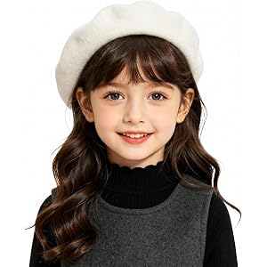 UIBGPU Kids Wool Beret Hat - Solid Color French Artist Cap for Girls & Boys | Classic Soft Winter Fall Hat for Toddler Little
