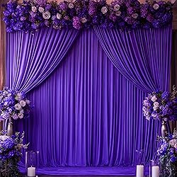 Purple Backdrop Curtains 4 Panels-Wrinkle-Free