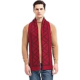 Yaparhill Mens Classic Cashmere Scarves Men's Winter Long Soft Plaid Winter Warm Thick Neckwear Knitted Scarf for Men