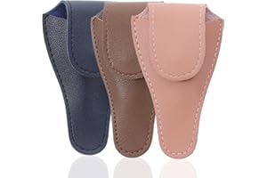 HOUSOUTIL Cuticle Nipper Cover 3pcs Leather Pliers with Snap Nail Scissors Holder Pedicure Scissor Pouch Portable Cuticle Scissor Storage Container Pedicure Scissor Bag