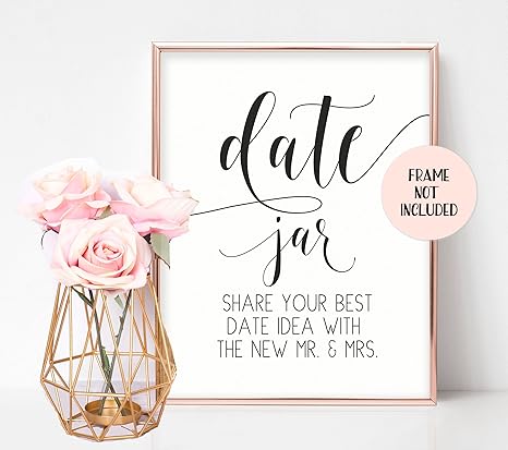 Fancy And Flair Date Jar Sign Wedding Party Signs Bridal Shower