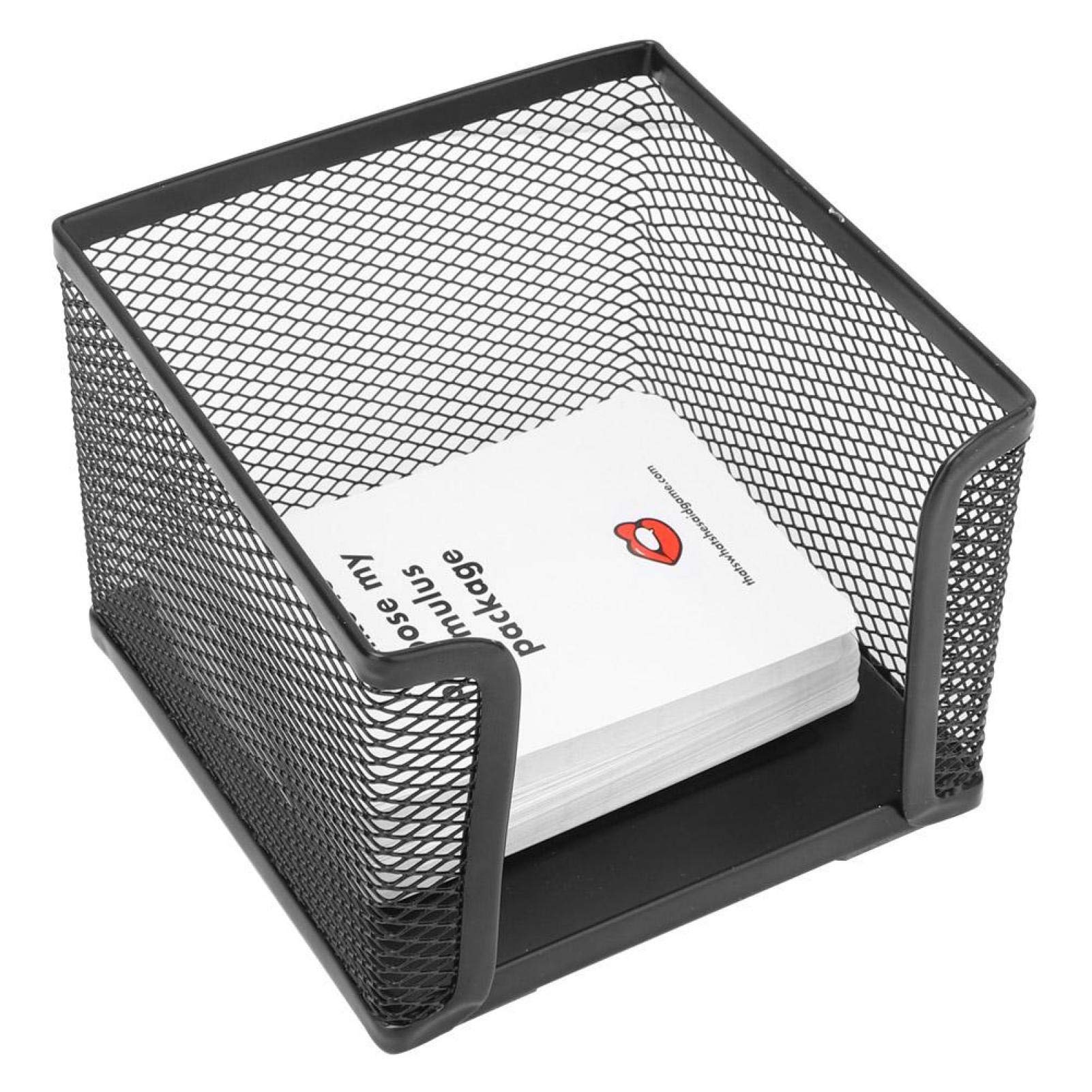 Buachois Mesh Memo Pad Holder,1PC Metal Wire Mesh Memo Box Office Business Sticky Note Box Desk Shelf Card Holder Case Stand Organizer for Scissors Sticky Notes