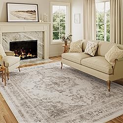 PureCozy Vintage Area Rug 4x6 Indoor Bedroom Rug