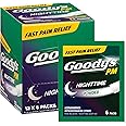 Goody's PM Nighttime Pain Relief Powder, Fast-Acting Headache Relief with Acetaminophen, Caffeine Free, Dissolve Packs, 6 Powder Sticks, 12 Pack