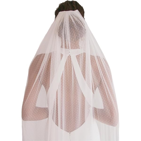 YAEISM Polka Dot Veil 2 Tier Swiss Dot Midi Wedding Veil  display picture 1