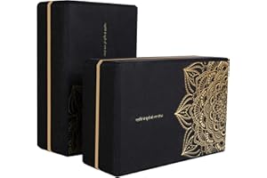 nuveti Yoga Blocks Set of 2, High Density Yoga Brick Foam Blocks to Improve Strength, Flexibility and Balance Brick Foam Blocks