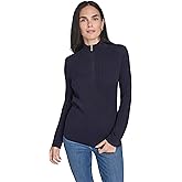 Nautica Womens 1/4 Zip Mockneck Cable Sweater