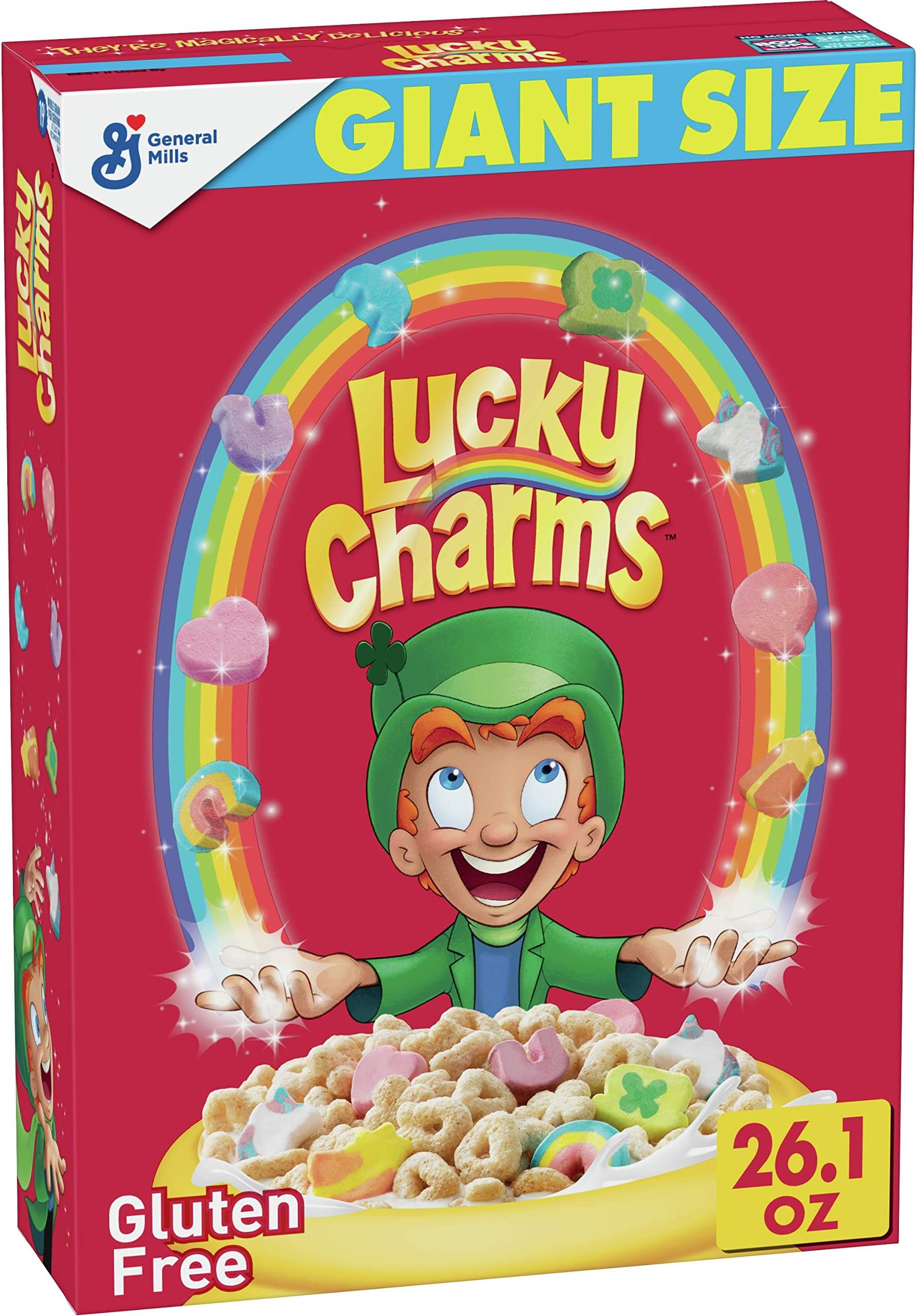 Lucky Charms,Gluten Free Marshmallow Cereal with Unicorns,26.1 Oz