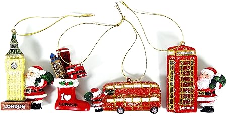 Decorazioni Natalizie Londra 2020.Set Decorazioni Per Albero Di Natale Motivo Londra Amazon It Casa E Cucina