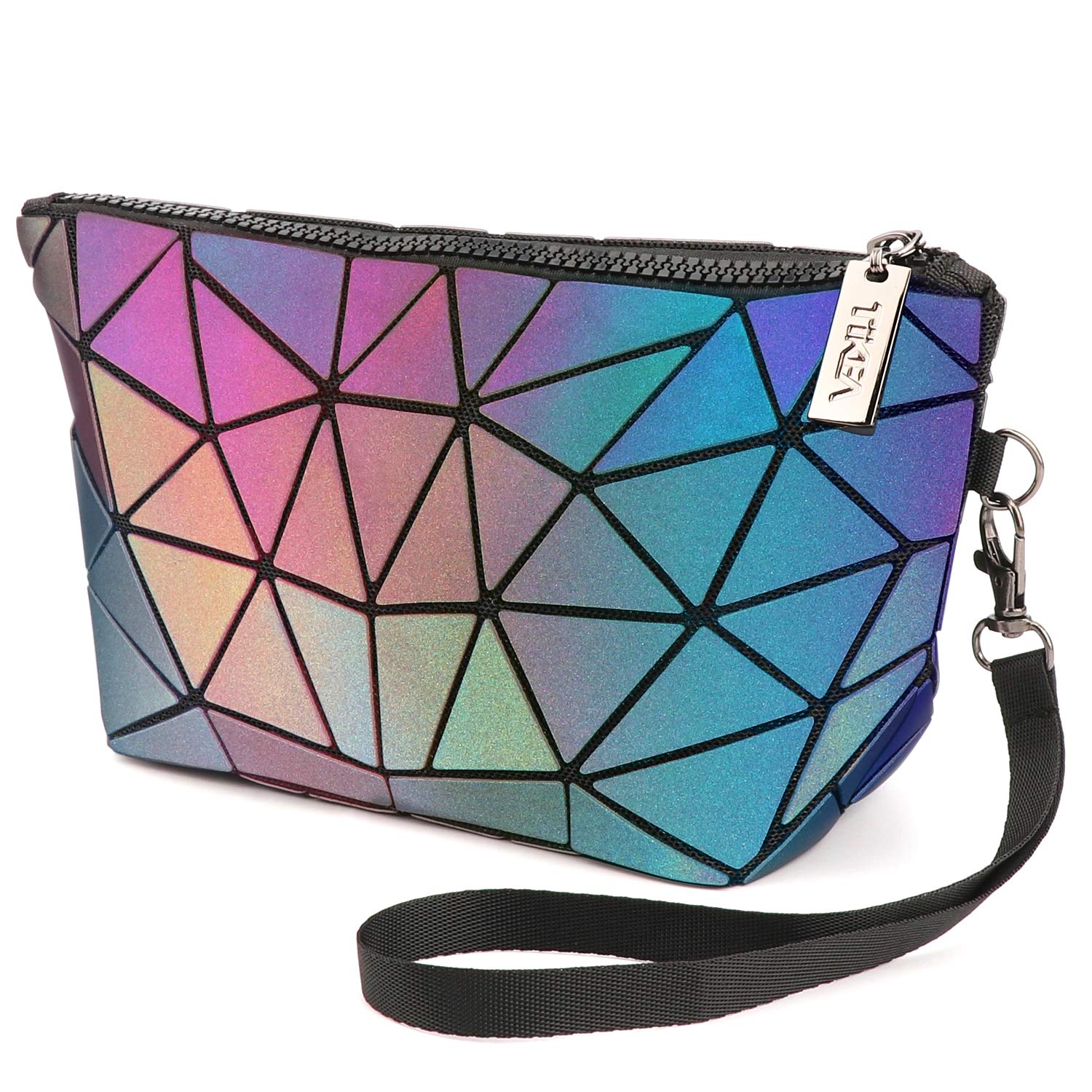 TIKEA Geometric Cosmetric Bags - Make-up Bags Foldable Fashion Clutches, Luminous or Cork