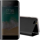 iphone 6 Case,iphone 6s phone case,Shockproof KickStand Stand Slim Mirror Clear View Protective Flip Case Cover For Apple iPhone 6 (4.7") iPhone 6s (4.7") Black