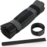 Reusable Cable Ties, 50 Pack 7 Inch Cable Straps for Cord Management, Black | Adjustable Reusable Wire Ties Cord Organizer for Computer, TV, Electronics, Home &amp; Office, Keeps Cables Neat and Tangle-Free