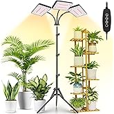LBW Grow Lights for Indoor Plants with Stand, 642 LEDs Full Spectrum Standing Grow Light, Tall Floor Lamp with 3/6/12H Timer, 6 Brightness, 3 Modes, 63" Adjustable Tripod