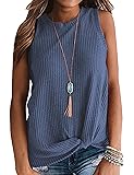 MIHOLL Womens Casual Tops Sleeveless Cute Twist