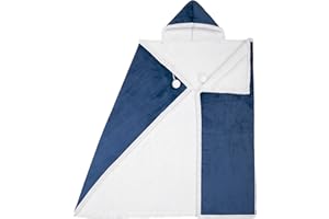SAFDIE Premium Wearable Hooded Adult Women and Men 71"x51"-Super Soft, Lightweight, Microplush, Cozy and Functional Throw Blanket China Blue