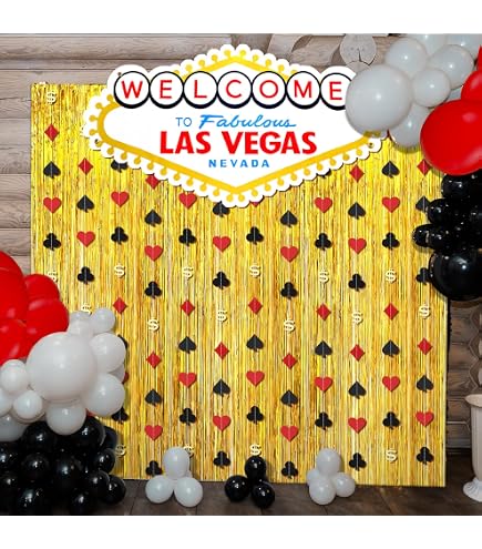 Casino Party Banner – Las Vegas Glitzer-Banner Für Pokernacht, Junggesellinnenabschied & Geburtstage