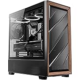 Antec Flux Wood, 5 x PWM Fans Included, High-Airflow Front Panel with Walnut Wood, Type-C, 420mm Radiator & Back Connect Moth