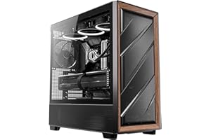 Antec Flux, 5 x PWM Fans Included, Up to 9 Fans Simultaneously, Type-C, Iron Mesh Panels & Wood Frame, 420mm Radiator Support