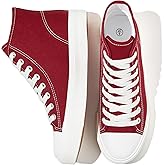 Uoidru High Top Sneakers for Women Canvas Shoes White Canvas High Tops Women Casual Shoes Lace Up Fashion Sneakers