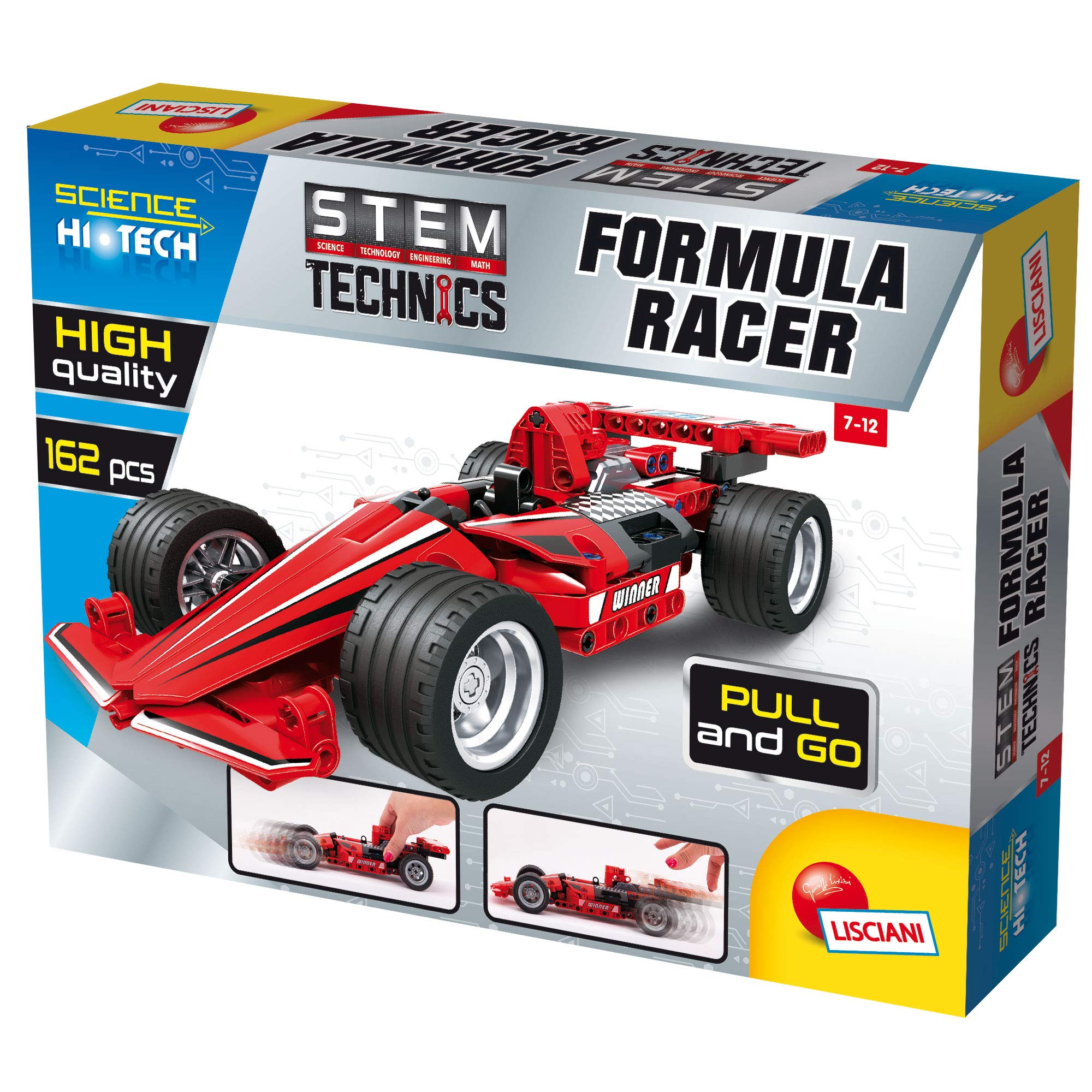 Lisciani Science Hi Tech STEM Technics Build And Play Formula Race Car, 162 Pieces-EX77304