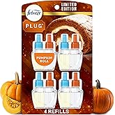 Febreze Plug In Air Freshener, Odor-Fighting Scented Oil Refill, Pumpkin Roll Scent, 4 Refill
