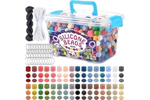 BOZUAN 15mm 660 Silicone Beads Bulk Kit Silicone Beads for Keychain Making Kit, Multiple Styles and Shapes Silicone Beads Bulk Rubber Beads for Keychains Making