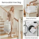 efluky Slim 75L Laundry Basket with Lid, Collapsible with Removable Inner Bag view 6