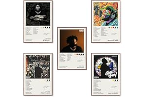 YGULC Rod Poster Wave Nostalgia Beautiful Mind Soulfly Ghetto Gospel Pray 4 Lover Music Album Cover Signed Limited Edition Paper Poster (Set of 5) Unframe：08x12inch(20x30cm)