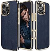 LOHASIC Case for iPhone 16 Pro Leather, Classic Design Soft Back Cover Shockproof Protective Men Women Cases for iPhone 16 Pro 6.3 Inch Display 2024, Navy Blue
