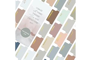 OFFILICIOUS Boho Bible Book Tabs – 100 Soft-Touch, Laminated Bible Tabs for Holy Bible – Durable Tabs for Bible – Protestant &amp; Catholic Bible Tabs Large Print – Bible Tabs for Women
