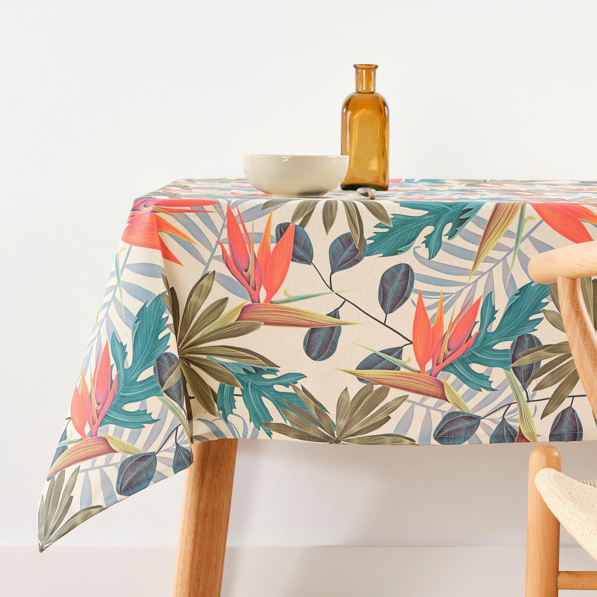 BELUM | Stain Resistant Tablecloth Size 250 x 140 cm - Extra Soft Touch Tablecloth Colour Multicolor - Tablecloth 100% Made in Spain Fabric 100% Organic Cotton - Tablecloth Model 0120-388