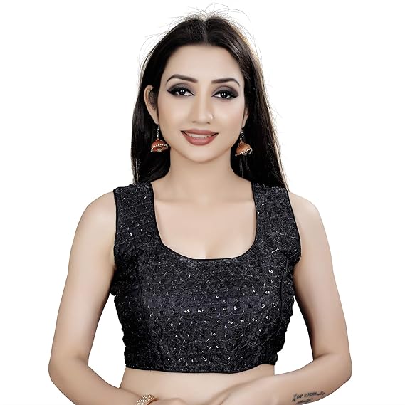 Sequence Work Round Neck Women's Saree's Blouse