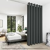 Deconovo Thermal Eyelet Blackout Curtain 79x106 Dark Grey One Panel view 4