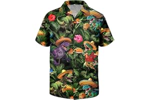 American Trends Hawaiian Shirt for Men Casual Button Down Beach Shirts Mens Short Sleeve Tropical Shirts