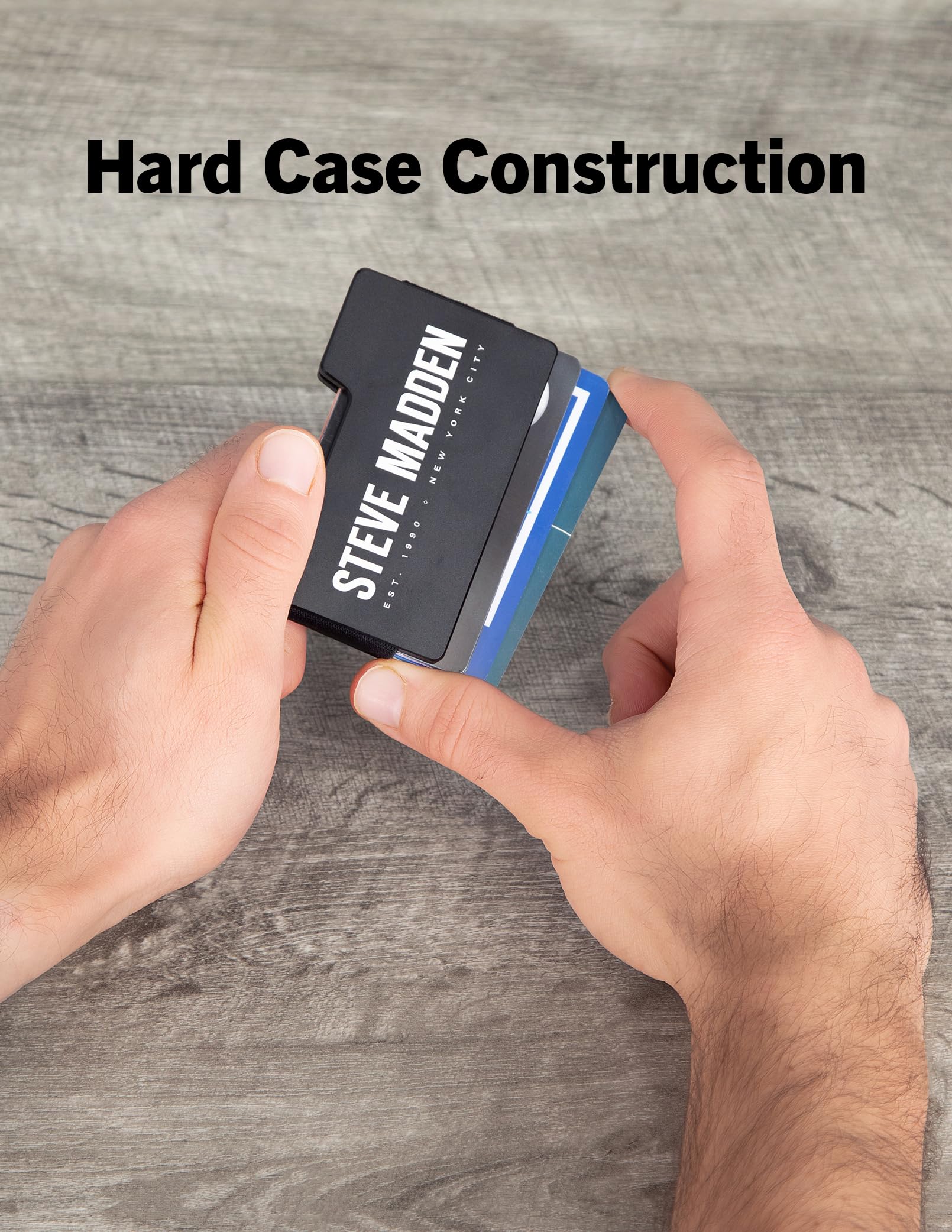 Steve Madden Men's Minimalist Wallet Credit Card Holder Removable Money Clip, Black, 3.5 x .25 x 2, Black, 3.5 x .25 x 2, Minimalist Wallet for Men Credit Card Holder Removable Money Clip