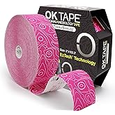 OK TAPE Kinesiology Tape Bulk 103Feet, Pro Adhesive, Water-Resistant k Tape, Elastic Athletic Tape, Latex Free, Uncut, Pink