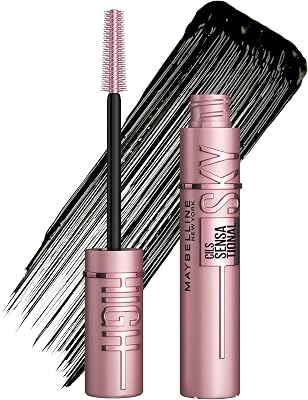 New York Sky High Mascara für extreme Länge & volles Volumen, Tower Flex Bürste für Definition bis in die Spitzen, Formel mit Bambusextrakt, Schwarz (Very Black)