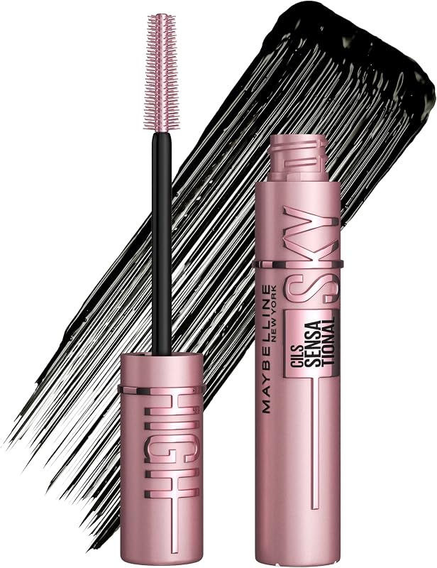 New York Sky High Mascara für extreme Länge & volles Volumen, Tower Flex Bürste für Definition bis in die Spitzen, Formel mit Bambusextrakt, Schwarz (Very Black)