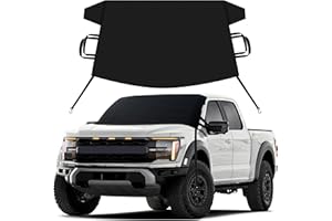 EcoNour Windshield Snow Cover for Ford F150 – F450 | Heavy-Duty 600D Oxford Winter Windshield Cover for Ice and Snow | Waterproof, Windproof Frost Cover for Trucks