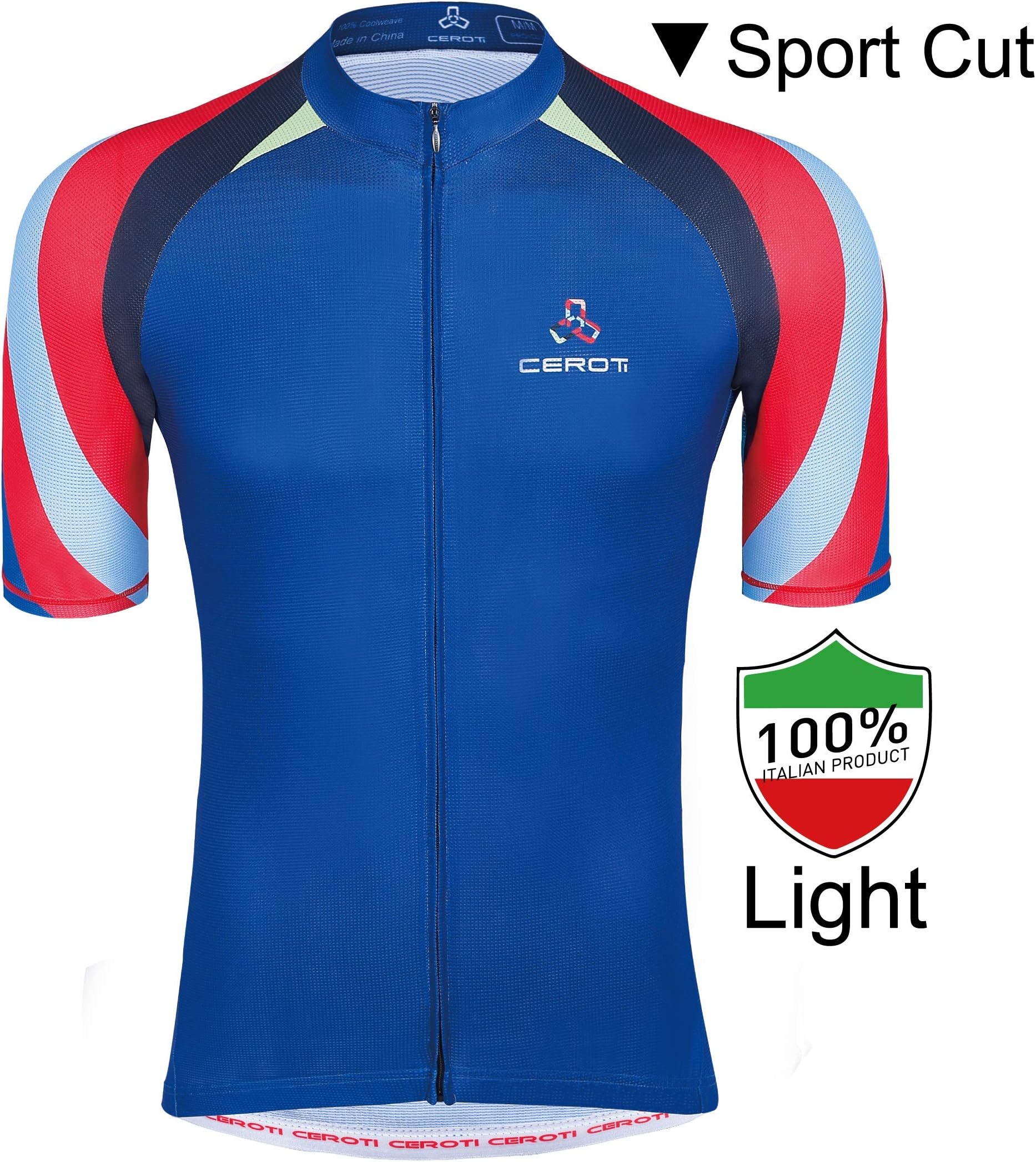 CEROTIPOLAR Men AirCool Cycling Jersey Bike Shirts UPF50+,PRO Dry Fit Light Weight Fabric