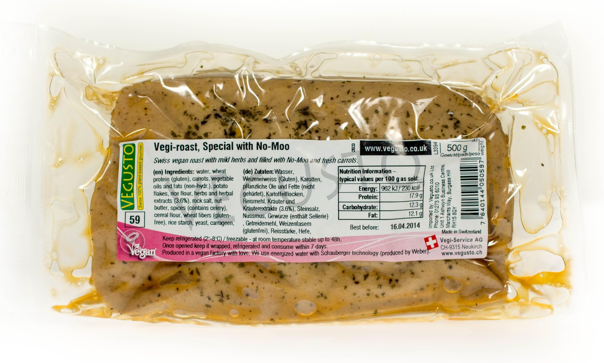 Vegan Vegetarian Roast with Dairy-Free vegusto Cheese, 500g