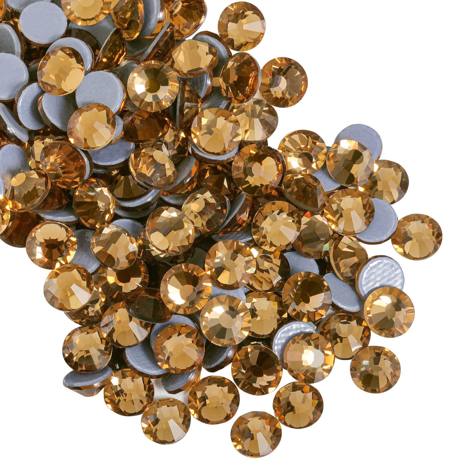 Beadsland Hotfix Rhinestones, 288pcs Flatback Crystal Rhinestones for Crafts Clothes DIY Decoration, Light Colorado Topaz, SS30, 6.3-6.5mm — image 1